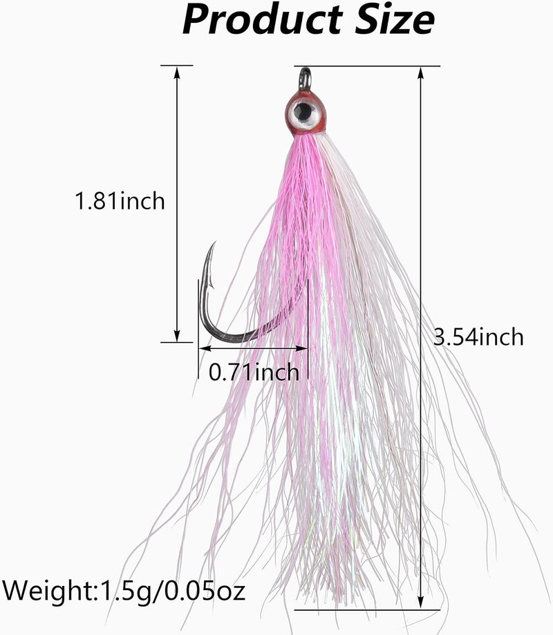 FUSIGO Clouser Minnow Fishing Flies, 10pcs Saltwater Fly Fishing Lures Hand Tied Clouser Minnow Fly Streamer Hooks for Bass Striper Flounder Saltwater Freshwater - Image 3